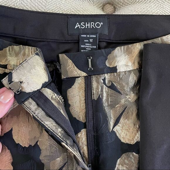 Ashro Larhonda Wardrober 3 Pc Peplum Jacket Skirt Pants Gold Black 12 - Picture 12 of 15